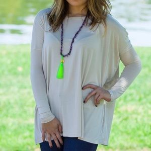 Beige piko long sleeve